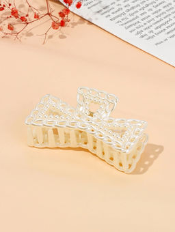 Цена за 12 шт. Крабик для волос «Синтия», бант галант, 9 см, белый