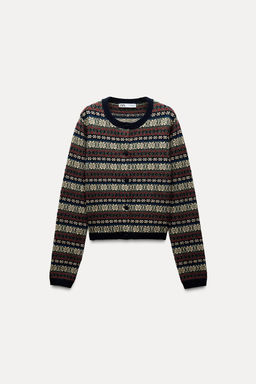 JACQUARD KNIT CARDIGAN - Zara фото 5