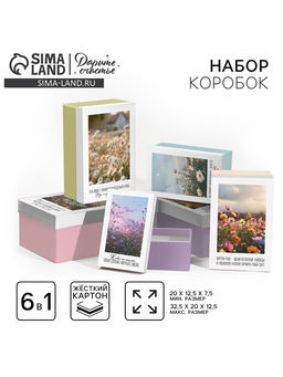 Набор подарочных коробок 6 в 1 «Лето», 32.5 х 20 х 12.5 - 20 х 12.5 х 7.5 см