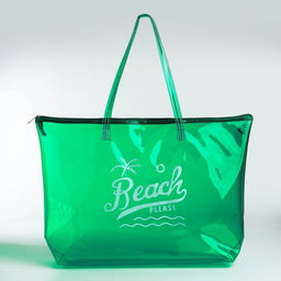 Сумка пляжная Beach please, 50*35*11, зелёный цвет - Nazamok фото 10