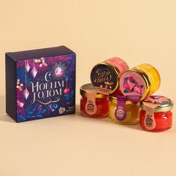 Подарочный набор С Новым годом!: чай чёрный 50 г., крем-мед 5 шт. x 30 г. - Фабрика счастья фото 2