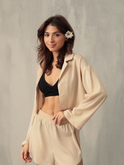 Комплект нижнего белья женский (топ, трусы) Collorista, чёрный, размер 46-48