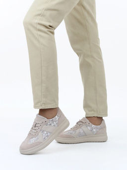 03-A1024-5 BEIGE Полуботинки спортивные женские (натуральная замша,натуральная кожа)