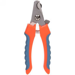 Цена за 2 шт. Когтерез для животных "ЗООУЛЬТРА", пружинный механизм, ручки прорезиненные - волна, цвет оранжевый / бирюзовый, 16см