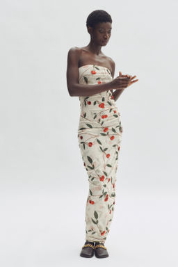 Vestido de tubo en malla con estampado de cerezas - H&m фото 5