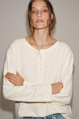 RUSTIC HENLEY T-SHIRT - Zara фото 2