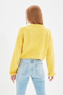 TRENDYOLMILLA Sar? Yumusak Dokulu Desenli Triko H?rka TWOAW22HI0026  фото 8