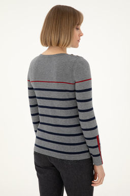 Женский свитер антрацитового меланжевого цвета с круглым вырезом Неожиданная скидка в корзине - U.s. polo assn фото 5