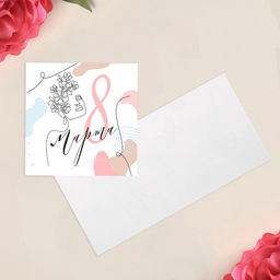 Цена за 20 шт. Открытка-мини 8 Марта, 7?7 см