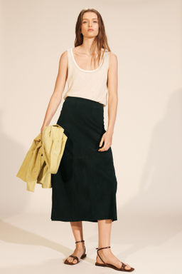 FALDA MINIMAL PIEL ANTE LIMITED EDITION / Verde oscuro