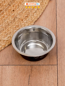 Миска металлическая "Paws", матовая, черная 400 мл AEPBRCP - 02