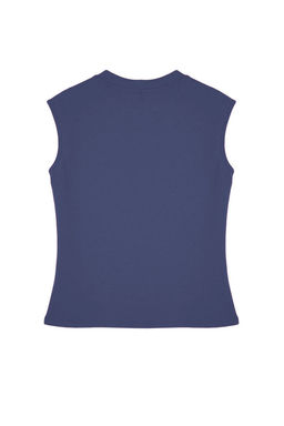 Indigo Viskoz/Yumusak Kumas Fitted/Vucuda Oturan Esnek Orme Bluz TWOSS24BZ00432