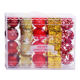 Набор новогодних украшений "Метелица" красные и золотые (5см*20шт)