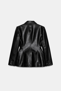 FAUX LEATHER DOUBLE-BREASTED BLAZER - Zara фото 8