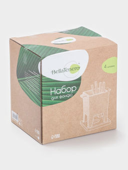 Набор для фондю BellaTenero, 620 мл, 4 шпажки, фарфор, белый  фото 9