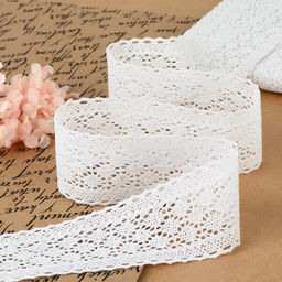 Кружево вязаное, 55 мм, 10±1 м, белое