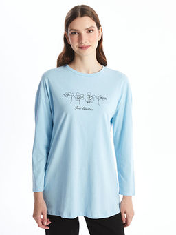 Bisiklet Yaka Bask?l? Kad?n Tunik