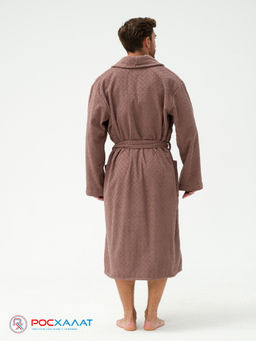 Жаккардовый мужской махровый халат с шалькой МЗ-11 (118)