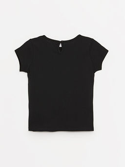 Bisiklet Yaka Bask?l? K?z Bebek Ti??rt - Waikiki фото 2