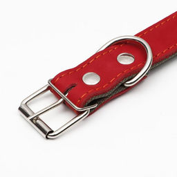 Ошейник комбинированный кожа/брезент, безразмерный, 70 х 3,5 см, ОШ 25-60 см, красный - Пижон фото 4