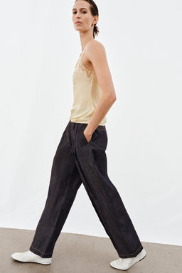 TOP SATINADO ENCAJE ZW COLLECTION / Amarillo - Zara фото 5