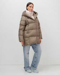 Куртка двубортная женская зимняя с капюшоном коричневого цвета 7736K Бренд: Visdeer  фото 18