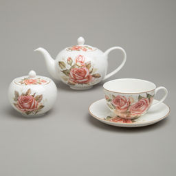 СЕРВИЗ ЧАЙНЫЙ LEFARD КОРЕЙСКАЯ РОЗА НА 6 ПЕР. 14 ПР. фото 5