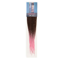 SIM-BRAIDS Афрокосы, 60 см, 18 прядей (CE), цвет каштановый/розовый(#FR-12) - Queen fair фото 5