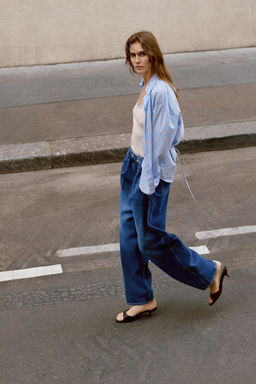 JEANS Z1975 LOOSE FIT TIRO ALTO CORCHETES / Azul medio - Zara фото 3