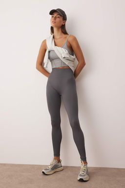 Antrasit Seamless/Dikissiz Tam Boy Orme Spor Tayt THMAW26TY00003 - Trendyolmilla фото 2