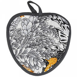 Прихватка с запахом 20х20см "Жозефина, вид 2", форма "Клубника", рогожка 171г/м2, хлопок 100%, наполнитель - ватин 280г/м2, на пластмассовом подвесе, "Домашняя мода" (Россия)