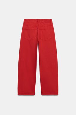 JEANS ZW COLLECTION RELAXED TIRO MEDIO / Rojo - Zara фото 7