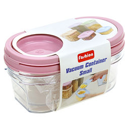 Домашняя мода Банка для сыпучих продуктов акриловая 0,8л 19х10см h7см, набор 2 штуки, розовый (Китай)  фото 2