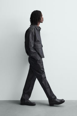 WAXED STRAIGHT-LEG JEANS - Zara фото 6