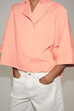 CAMISA ASIM?TRICA RAYAS ZW COLLECTION / Mandarina - Zara фото 2