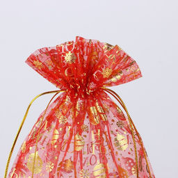 Цена за 20 шт. Мешочек подарочный «С Новым годом», органза, красный, 20×30 см