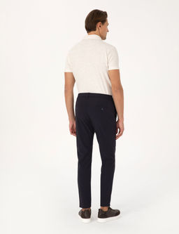 Lacivert Beli Kordonlu Klasik Jogger Pantolon