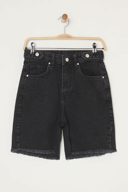 TRENDYOLMILLA Siyah Yuksek Bel Dugme Detayl? Denim Sort TWOSS25SR00204 фото 5