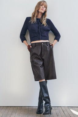 3/4 LENGTH SLEEVE KNIT CARDIGAN