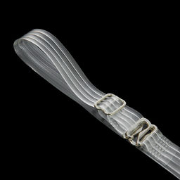 Цена за 8 шт. Бретели силиконовые, фурнитура металл, 4 полосы, 1 см, 37 см, пара, цвет прозрачный - Арт узор фото 2