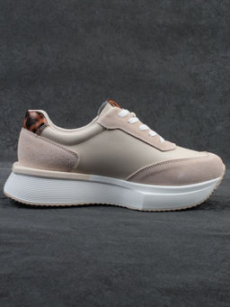 03-YG497-2 BEIGE Кроссовки женские (натуральная кожа)