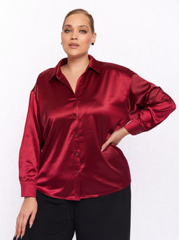 Атласная рубашка BL11537RED31