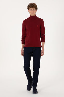 Erkek Slim Fit Bo_azl_ Yaka Bo_azl_ Basic Kazak - U.s. polo assn фото 4