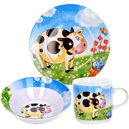 27329 Детский набор 3 пр Корова LR (х12)