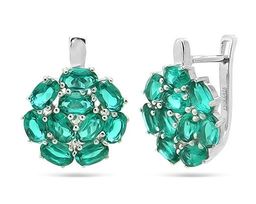 Серьги из серебра аквамарин выращ., Алира