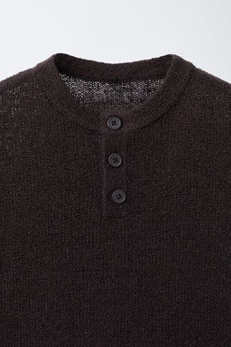 CAMISETA PUNTO R?STICA / chocolate - Zara фото 3