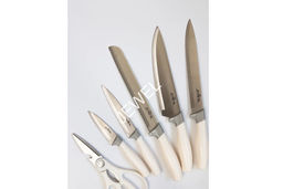 Набор ножей JEWEL на подставке, 7 предметов, молочный