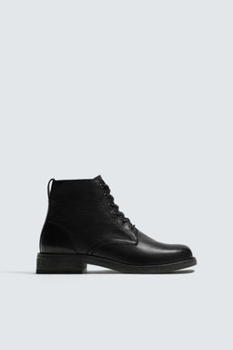 LIMITED EDITION LEATHER LACE-UP BOOTS - Zara фото 4