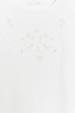 CAMISETA BORDADOS ALGOD?N / Blanco - Zara фото 10
