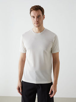 Bisiklet Yaka K?sa Kollu Erkek Dokulu Ti??rt